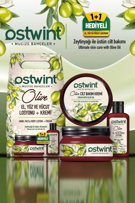 Ostwint Olive Oil Skin Care Cream and Hand Face Body Lotion Set