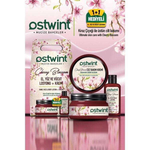 Ostwint Cherry Blossom Skin Care Cream and Hand Face Body Lotion Set